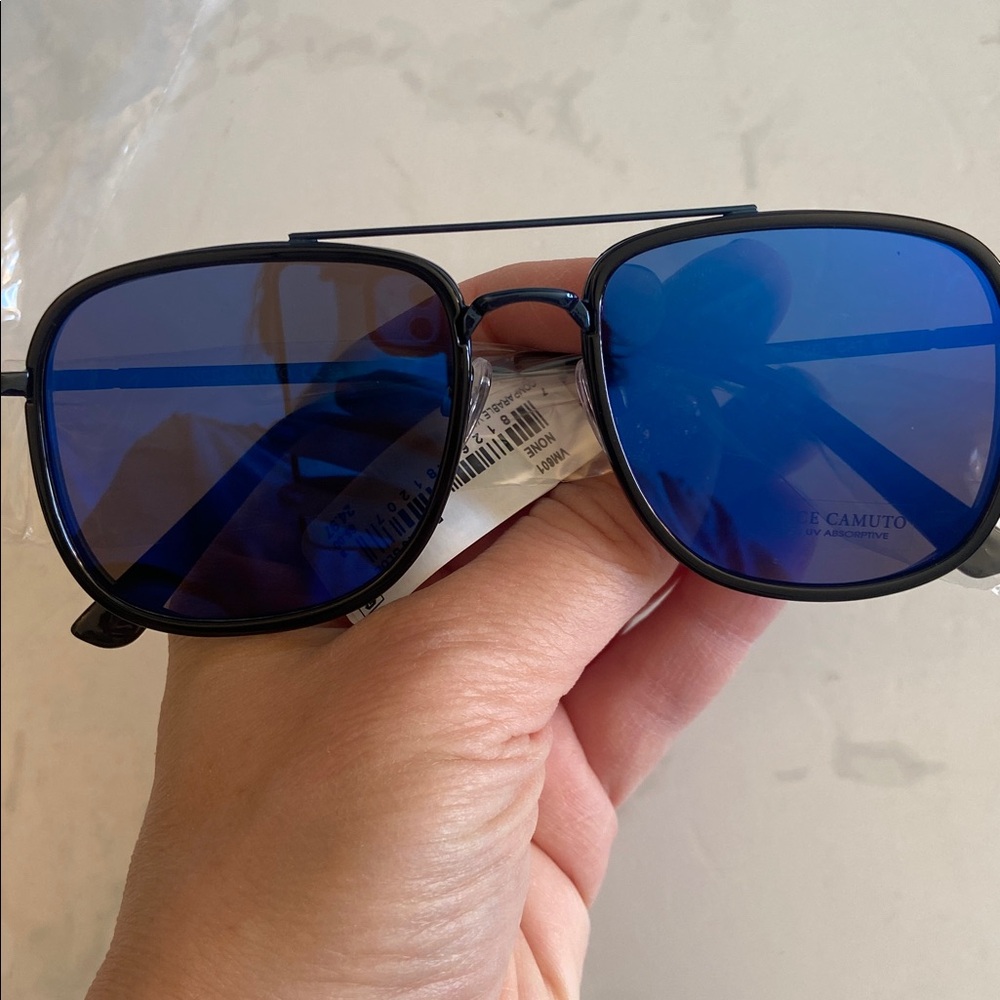 New Vince Camuto Blue Metallic 54mm Navigator Sunglasses Designer Outdoor Summer - Picture 6 of 6